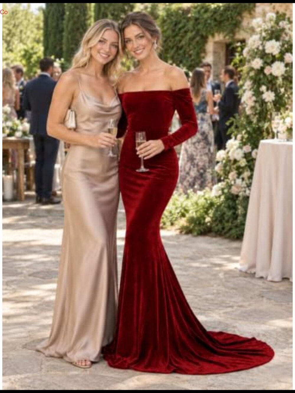 Velvet Off Shoulder Long Sleeve Mermaid Formal Evening Gown Sweeping Train - Picture 2 of 6